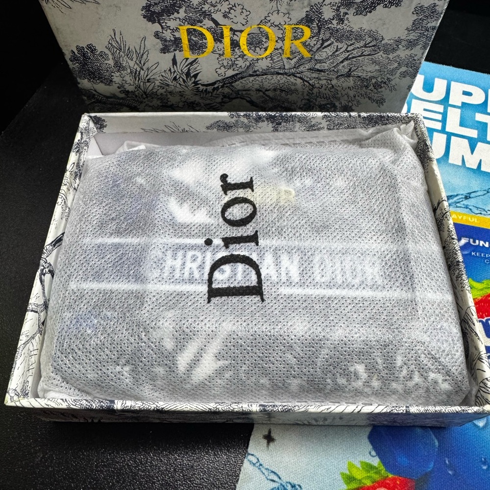 Dior White and Blue Designer Wallet